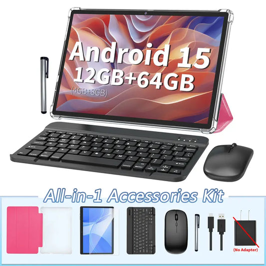 Android15 Tablet 10.1",2-in-1 PortableDevice, 12GB RAM,Holiday Gift