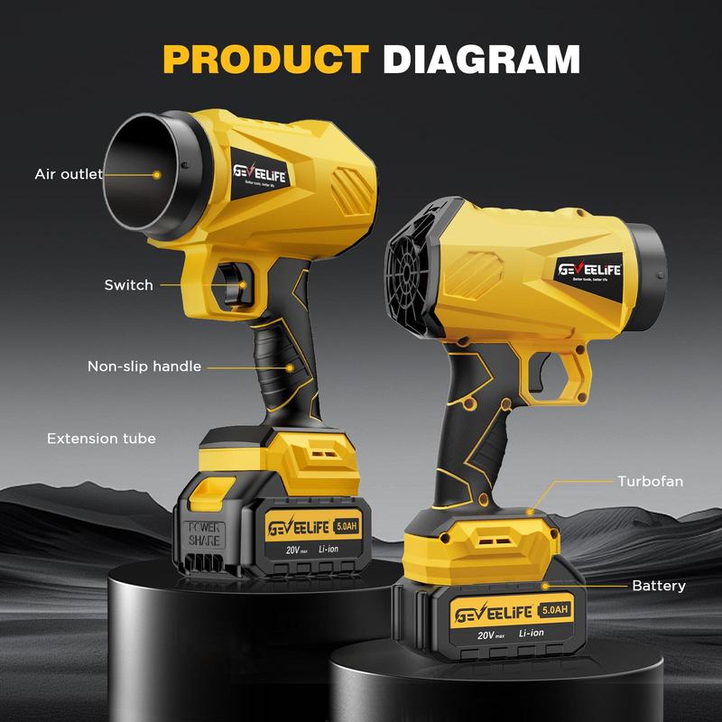 GEVEELIFE 200W Turbo Jet Cordless Hair Dryer